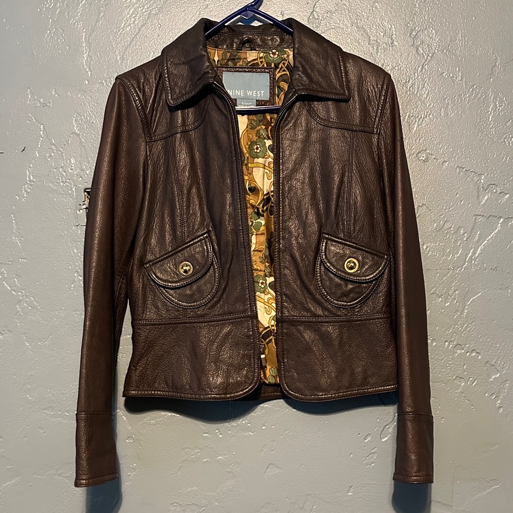 Vintage Nine West Brown Leather Jacket